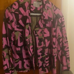 Pink and Green Painted Camo Jacket